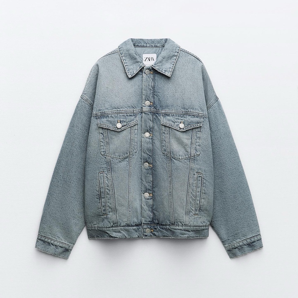 Zara Light Blue Quilted Denim Jacket Zara Light Blue Quilted Denim Jacket